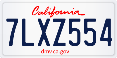 CA license plate 7LXZ554