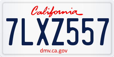 CA license plate 7LXZ557