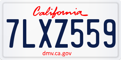 CA license plate 7LXZ559