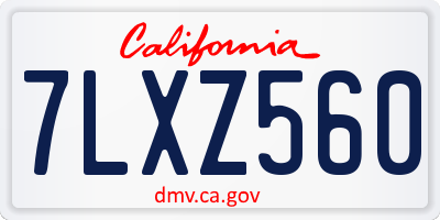 CA license plate 7LXZ560