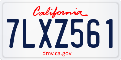 CA license plate 7LXZ561