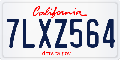 CA license plate 7LXZ564