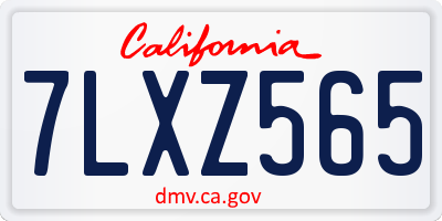 CA license plate 7LXZ565