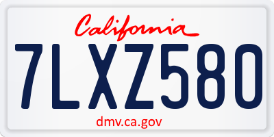 CA license plate 7LXZ580