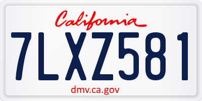 CA license plate 7LXZ581