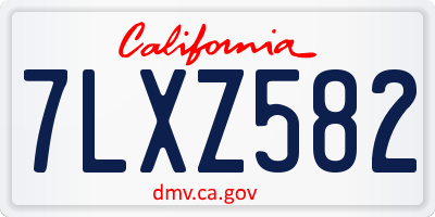 CA license plate 7LXZ582