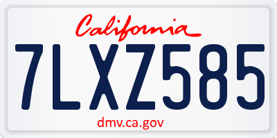 CA license plate 7LXZ585