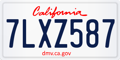 CA license plate 7LXZ587