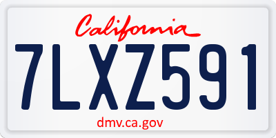CA license plate 7LXZ591