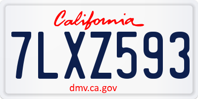CA license plate 7LXZ593
