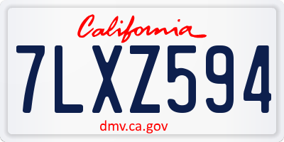 CA license plate 7LXZ594