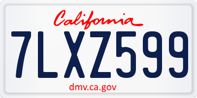 CA license plate 7LXZ599