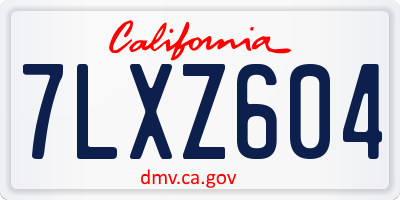 CA license plate 7LXZ604
