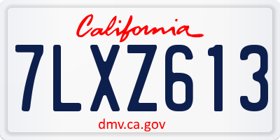 CA license plate 7LXZ613