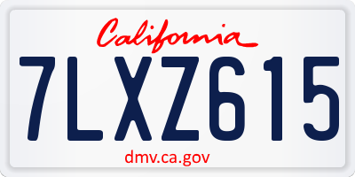 CA license plate 7LXZ615