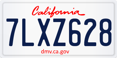CA license plate 7LXZ628