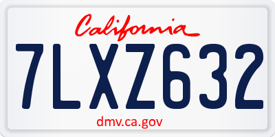 CA license plate 7LXZ632