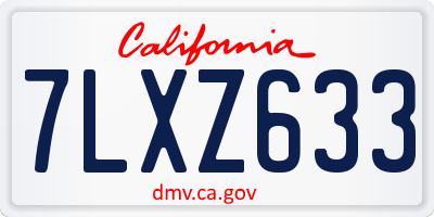 CA license plate 7LXZ633