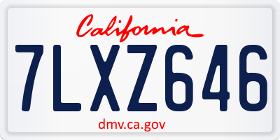 CA license plate 7LXZ646