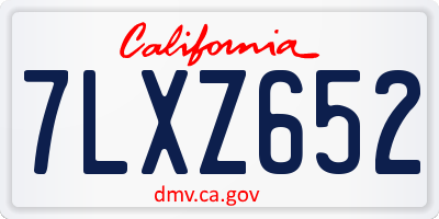 CA license plate 7LXZ652
