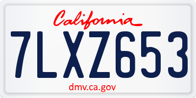 CA license plate 7LXZ653