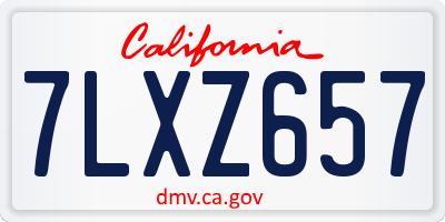 CA license plate 7LXZ657