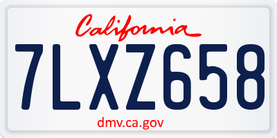CA license plate 7LXZ658