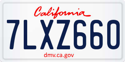 CA license plate 7LXZ660