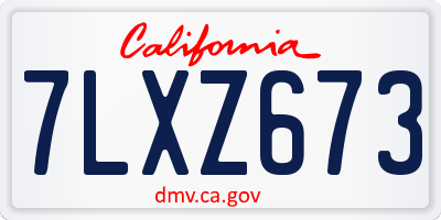 CA license plate 7LXZ673