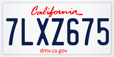 CA license plate 7LXZ675
