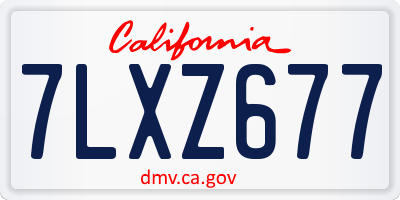 CA license plate 7LXZ677