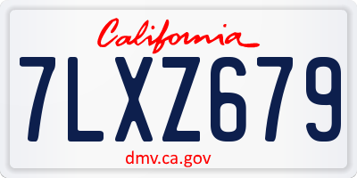 CA license plate 7LXZ679