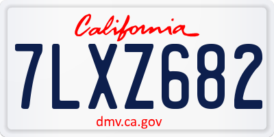 CA license plate 7LXZ682