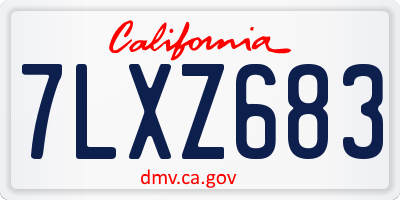 CA license plate 7LXZ683