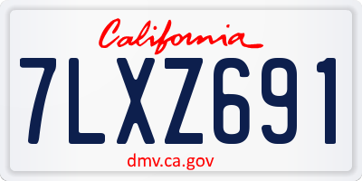 CA license plate 7LXZ691