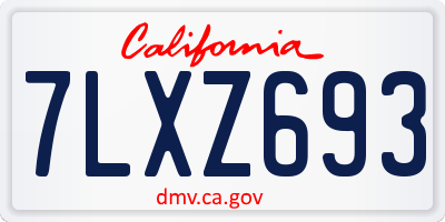CA license plate 7LXZ693