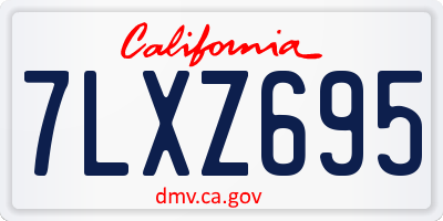 CA license plate 7LXZ695