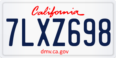CA license plate 7LXZ698