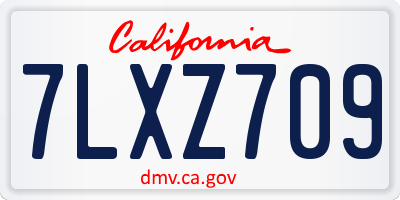 CA license plate 7LXZ709