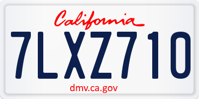 CA license plate 7LXZ710