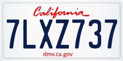 CA license plate 7LXZ737