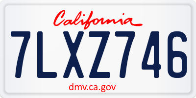 CA license plate 7LXZ746