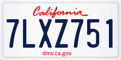 CA license plate 7LXZ751