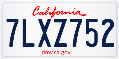 CA license plate 7LXZ752
