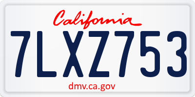 CA license plate 7LXZ753