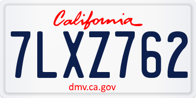 CA license plate 7LXZ762