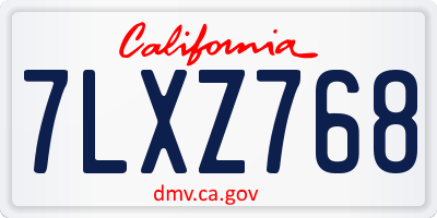 CA license plate 7LXZ768