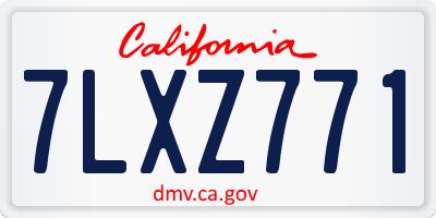 CA license plate 7LXZ771