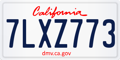 CA license plate 7LXZ773