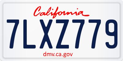 CA license plate 7LXZ779
